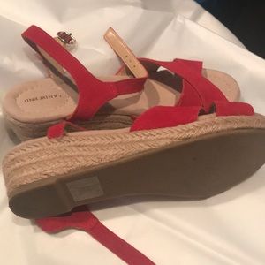 Land’s End red suede espadrilles